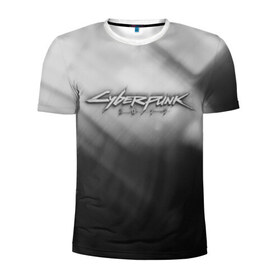 Мужская футболка 3D спортивная с принтом CYBERPUNK 2077 в Белгороде, 100% полиэстер с улучшенными характеристиками | приталенный силуэт, круглая горловина, широкие плечи, сужается к линии бедра | 2019 | black | cd project red | cyberpunk 2077 | future | grey | hack | night city | samurai | sci fi | андроиды | безумие | будущее | киберпанк 2077 | логотип | роботы | самураи | фантастика | цифры