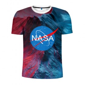 Мужская футболка 3D спортивная с принтом NASA в Белгороде, 100% полиэстер с улучшенными характеристиками | приталенный силуэт, круглая горловина, широкие плечи, сужается к линии бедра | galaxy | nasa | space | space company | star | астрономия | галактика | звезды | космическая компания | космос | наса