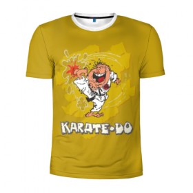 Мужская футболка 3D спортивная с принтом Каратэ в Белгороде, 100% полиэстер с улучшенными характеристиками | приталенный силуэт, круглая горловина, широкие плечи, сужается к линии бедра | каратэ