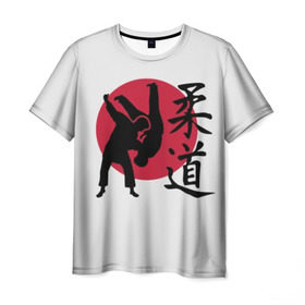 Мужская футболка 3D с принтом Дзюдо в Белгороде, 100% полиэфир | прямой крой, круглый вырез горловины, длина до линии бедер | eastern | emblem | hieroglyph | japanese | judo | martial arts | red | sign | silhouette | sport | stencil | sun | symbol | wrestlers | wrestling | борцы | борьба | восточная | дзюдо | единоборства | знак | иероглиф | красное | силуэт | символ | солнце | 
