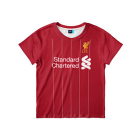 Детская футболка 3D с принтом Liverpool home 19-20 в Белгороде, 100% гипоаллергенный полиэфир | прямой крой, круглый вырез горловины, длина до линии бедер, чуть спущенное плечо, ткань немного тянется | champions | england | league | liverpool | premier | англия | ливерпуль | лига | чемпионов