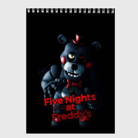 Скетчбук с принтом Five Nights At Freddys в Белгороде, 100% бумага
 | 48 листов, плотность листов — 100 г/м2, плотность картонной обложки — 250 г/м2. Листы скреплены сверху удобной пружинной спиралью | five nights at freddys | foxy | аниматроники | игра | компьютерная игра | робот | фокси | фредди | фреди | чика