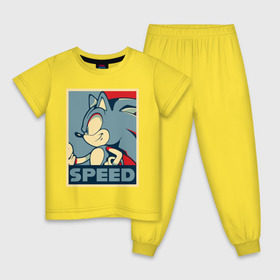 Детская пижама хлопок с принтом Соник в Белгороде, 100% хлопок |  брюки и футболка прямого кроя, без карманов, на брюках мягкая резинка на поясе и по низу штанин
 | game | sega | somic | speed | игра | сега | соник