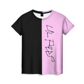 Женская футболка 3D с принтом LIL PEEP в Белгороде, 100% полиэфир ( синтетическое хлопкоподобное полотно) | прямой крой, круглый вырез горловины, длина до линии бедер | lil peep | lil prince | logo | music | pink | rap | зарубежная музыка | зарубежные | лил пип | лого | маленький принц | музыка | реп