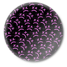 Значок с принтом LIL PEEP в Белгороде,  металл | круглая форма, металлическая застежка в виде булавки | lil peep | lil prince | logo | music | pink | rap | зарубежная музыка | зарубежные | лил пип | лого | маленький принц | музыка | реп | розовый