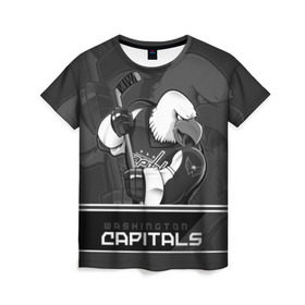 Женская футболка 3D с принтом Washington Capitals в Белгороде, 100% полиэфир ( синтетическое хлопкоподобное полотно) | прямой крой, круглый вырез горловины, длина до линии бедер | capitals | hokkey | nhl | ovechkin | washington | александр | вашингтон | кэпиталз | кэпиталс | овечкин | хоккеист | хоккей