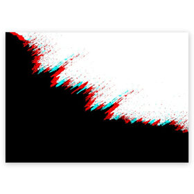 Поздравительная открытка с принтом КРАСКА И НИЧЕГО ЛИШНЕГО в Белгороде, 100% бумага | плотность бумаги 280 г/м2, матовая, на обратной стороне линовка и место для марки
 | Тематика изображения на принте: abstract | colors | glitch | lines | paints | pattern | stripes | texture | абстракция | глитч | краски | полосы | узор