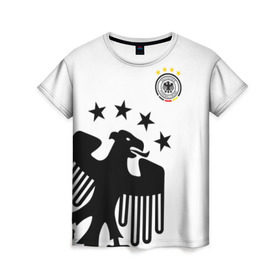 Женская футболка 3D с принтом Сборная Германии в Белгороде, 100% полиэфир ( синтетическое хлопкоподобное полотно) | прямой крой, круглый вырез горловины, длина до линии бедер | deutsche | deutschland | die mannschaft | germany | германия | немецкая сборная | сборная | сборная гемании по футболу | сборная германии | форма | футбол
