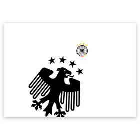 Поздравительная открытка с принтом Сборная Германии в Белгороде, 100% бумага | плотность бумаги 280 г/м2, матовая, на обратной стороне линовка и место для марки
 | deutsche | deutschland | die mannschaft | germany | германия | немецкая сборная | сборная | сборная гемании по футболу | сборная германии | форма | футбол