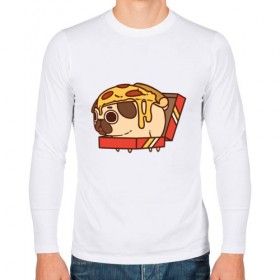 Мужской лонгслив хлопок с принтом Pizza Dog в Белгороде, 100% хлопок |  | amimals | cook | dog | doggy | food | pizza | woof | боксер | бульдог | бультерьер | волк | гав | доберман | дог | долматинец | друг | еда | животные | йорк | кок | мопс | овчарка | пёс | песик | питомец | пицца | повар | пудель