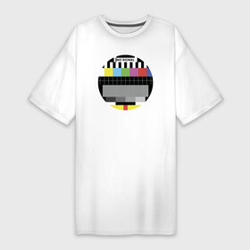 Платье-футболка хлопок с принтом Нет сигнала в Белгороде,  |  | no signal | retro | tv | ретро | сигнал | тв | телевизор