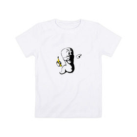 Детская футболка хлопок с принтом Worms в Белгороде, 100% хлопок | круглый вырез горловины, полуприлегающий силуэт, длина до линии бедер | dos | банан | бэнкси | война | граната | граффити | игра | ретро | червяк | червячки | червячок