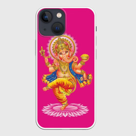 Чехол для iPhone 13 mini с принтом Ганеша в Белгороде,  |  | character | deity | elephant | four | ganesh | god | gold | hands | head | hinduism | jewel | jewels | lord | ornament | pattern | well being | wisdom | благополучие | бог | божество | владыка | ганеша | голова | драгоценности | золото | индуизм | мудрост