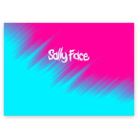 Поздравительная открытка с принтом SALLY FACE в Белгороде, 100% бумага | плотность бумаги 280 г/м2, матовая, на обратной стороне линовка и место для марки
 | abstract | face | game | horror | larry | sally | sally face | sanity s fall | абстракция | геометрия | игра | ларри | мальчик с протезом | салли | салли фейс | текстура | ужасы