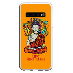 Чехол для Samsung Galaxy S10 с принтом Happy Buddha Purnima в Белгороде, Силикон | Область печати: задняя сторона чехла, без боковых панелей | Тематика изображения на принте: buddha | golden | happy | indian | kesa | lotus | monk | orange | ornament | pattern | pose | religion | shakyamuni | spiritual | te | будда | буддизм | духовный | золотой | индийский | кашая | кэса | лотос | оранжевый | орнамент | основатель | по