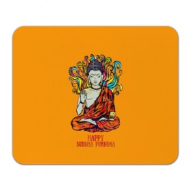 Коврик для мышки прямоугольный с принтом Happy Buddha Purnima в Белгороде, натуральный каучук | размер 230 х 185 мм; запечатка лицевой стороны | buddha | golden | happy | indian | kesa | lotus | monk | orange | ornament | pattern | pose | religion | shakyamuni | spiritual | te | будда | буддизм | духовный | золотой | индийский | кашая | кэса | лотос | оранжевый | орнамент | основатель | по