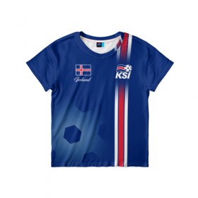 Детская футболка 3D с принтом Сборная Исландии в Белгороде, 100% гипоаллергенный полиэфир | прямой крой, круглый вырез горловины, длина до линии бедер, чуть спущенное плечо, ткань немного тянется | iceland | iseland | исландия | сборная | сборная исландии | сборная исландии по футболу | сборные | форма | футбол | чемпионат мира по футболу