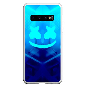 Чехол для Samsung Galaxy S10 с принтом MARSHMELLO NEON в Белгороде, Силикон | Область печати: задняя сторона чехла, без боковых панелей | dj | glitch | marshmello | neon | techno | usa | абстракция | америка | глитч | клубная музыка | маршмелло | музыка | музыкант | неон | техно