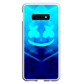 Чехол для Samsung S10E с принтом MARSHMELLO NEON в Белгороде, Силикон | Область печати: задняя сторона чехла, без боковых панелей | dj | glitch | marshmello | neon | techno | usa | абстракция | америка | глитч | клубная музыка | маршмелло | музыка | музыкант | неон | техно