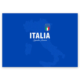 Поздравительная открытка с принтом Сборная Италии в Белгороде, 100% бумага | плотность бумаги 280 г/м2, матовая, на обратной стороне линовка и место для марки
 | italia | italy | squadra azzurra | италия | сборная италии | сборная италии по футболу | форма | футбольные сборные | чемпионат европы | чемпионат мира
