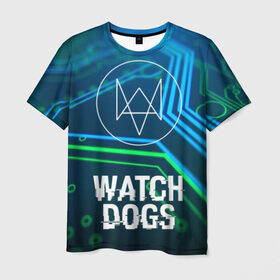 Мужская футболка 3D с принтом WATCH DOGS в Белгороде, 100% полиэфир | прямой крой, круглый вырез горловины, длина до линии бедер | action | ct os | ded sec | fox | gamer | glitch | hacker | player | watch dogs | watch dogs 2 | глитч | знак лиса | игра | компьютерная игра | хакер