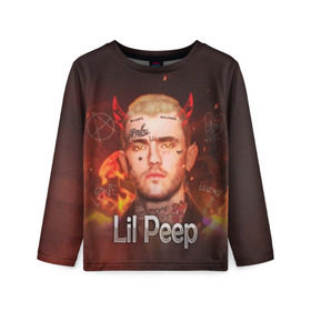 Детский лонгслив 3D с принтом Lil Peep в Белгороде, 100% полиэстер | длинные рукава, круглый вырез горловины, полуприлегающий силуэт
 | awful things | gustav | lil peep | густав ор | клауд | клауд рэп | лил | лили | певец | пееп | пеп | пип | пост эмо | реп | репер | рэп | рэпер | трэп | хип | хип хоп | хоп | эмо трэп