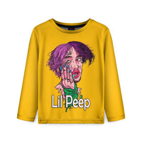 Детский лонгслив 3D с принтом Lil Peep в Белгороде, 100% полиэстер | длинные рукава, круглый вырез горловины, полуприлегающий силуэт
 | awful things | gustav | lil peep | густав ор | клауд | клауд рэп | лил | лили | певец | пееп | пеп | пип | пост эмо | реп | репер | рэп | рэпер | трэп | хип | хип хоп | хоп | эмо трэп