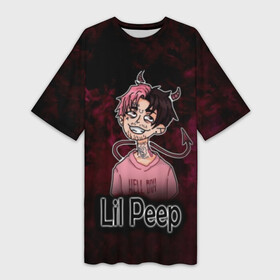 Платье-футболка 3D с принтом Lil Peep в Белгороде,  |  | awful things | gustav | lil peep | густав ор | клауд | клауд рэп | лил | лили | певец | пееп | пеп | пип | пост эмо | реп | репер | рэп | рэпер | трэп | хип | хип хоп | хоп | эмо трэп