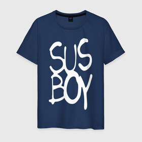 Мужская футболка хлопок с принтом Sus Boy в Белгороде, 100% хлопок | прямой крой, круглый вырез горловины, длина до линии бедер, слегка спущенное плечо. | Тематика изображения на принте: lil peep | rap | лил пип | рэп