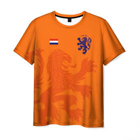 Мужская футболка 3D с принтом Сборная Голландии в Белгороде, 100% полиэфир | прямой крой, круглый вырез горловины, длина до линии бедер | holland | nederland | netherlands | голландия | нидерланды | сборная голландии | сборная голландии по футболу | сборная нидерландов | форма | футбольные сборные | чемпионат