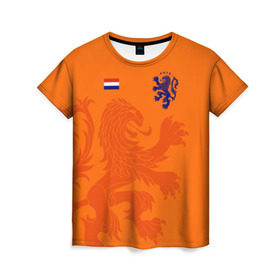 Женская футболка 3D с принтом Сборная Голландии в Белгороде, 100% полиэфир ( синтетическое хлопкоподобное полотно) | прямой крой, круглый вырез горловины, длина до линии бедер | holland | nederland | netherlands | голландия | нидерланды | сборная голландии | сборная голландии по футболу | сборная нидерландов | форма | футбольные сборные | чемпионат