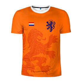 Мужская футболка 3D спортивная с принтом Сборная Голландии в Белгороде, 100% полиэстер с улучшенными характеристиками | приталенный силуэт, круглая горловина, широкие плечи, сужается к линии бедра | holland | nederland | netherlands | голландия | нидерланды | сборная голландии | сборная голландии по футболу | сборная нидерландов | форма | футбольные сборные | чемпионат