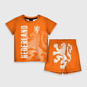 Детский костюм с шортами 3D с принтом Сборная Голландии в Белгороде,  |  | holland | nederland | netherlands | голландия | нидерланды | сборная голландии | сборная голландии по футболу | сборная нидерландов | форма | футбольные сборные | чемпионат