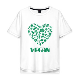 Мужская футболка хлопок Oversize с принтом Vegan в Белгороде, 100% хлопок | свободный крой, круглый ворот, “спинка” длиннее передней части | earth | green | greenpaece | nature | sport | vegan | world | yoga | веган | вегетарианец | гринпис | дерево | еда | животные | жизнь | здоровье | зеленый | йога | лес | любовь | мир | овощи | пища | планета | природа | растение