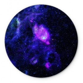 Коврик для мышки круглый с принтом Космос в Белгороде, резина и полиэстер | круглая форма, изображение наносится на всю лицевую часть | galaxy | nebula | space | star | абстракция | вселенная | галактика | звезда | звезды | космический | планеты