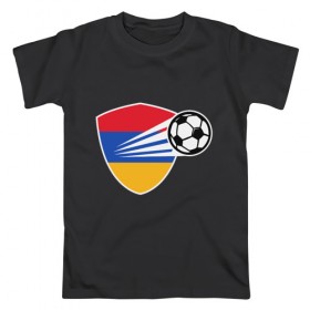 Мужская футболка хлопок с принтом Армения - Футбол в Белгороде, 100% хлопок | прямой крой, круглый вырез горловины, длина до линии бедер, слегка спущенное плечо. | 