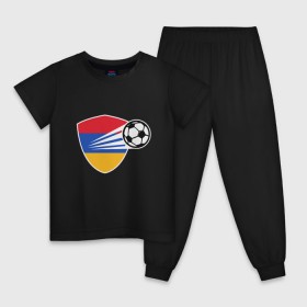 Детская пижама хлопок с принтом Армения - Футбол в Белгороде, 100% хлопок |  брюки и футболка прямого кроя, без карманов, на брюках мягкая резинка на поясе и по низу штанин
 | 