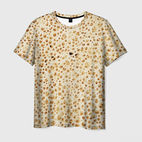Мужская футболка 3D с принтом Блин в Белгороде, 100% полиэфир | прямой крой, круглый вырез горловины, длина до линии бедер | блин | блины | жареный | лаваш | текстура | фон | хлеб
