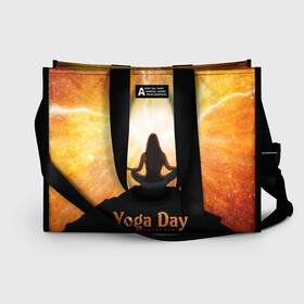 Сумка-шоппер 3D с принтом International Yoga Day в Белгороде, 100% полиэстер | застегивается на металлическую кнопку; внутренний карман застегивается на молнию. Стенки укреплены специальным мягким материалом, чтобы защитить содержимое от несильных ударов
 | 21 июня | day | energy | girl | international | ju | lightning | lotus | meditation | mountain | pose | silhouette | sky | space | stars | universe | woman | yoga | yogi | вселенная | гора | девушка | день | женщина | звёзды | йог | йоги | космос | лотос 