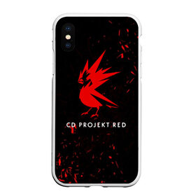 Чехол для iPhone XS Max матовый с принтом CD RPOJECT RED в Белгороде, Силикон | Область печати: задняя сторона чехла, без боковых панелей | 2019 | cd project red | cyberpunk 2077 | future | hack | night city | samurai | sci fi | андроиды | безумие | будущее | киберпанк 2077 | логотип | роботы | самураи | фантастика | цифры