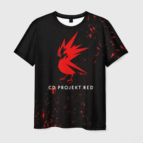 Мужская футболка 3D с принтом CD RPOJECT RED в Белгороде, 100% полиэфир | прямой крой, круглый вырез горловины, длина до линии бедер | Тематика изображения на принте: 2019 | cd project red | cyberpunk 2077 | future | hack | night city | samurai | sci fi | андроиды | безумие | будущее | киберпанк 2077 | логотип | роботы | самураи | фантастика | цифры