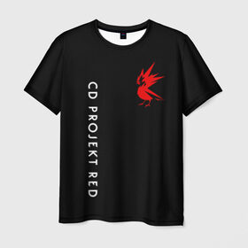 Мужская футболка 3D с принтом CD RPOJECT RED в Белгороде, 100% полиэфир | прямой крой, круглый вырез горловины, длина до линии бедер | 2019 | cd project red | cyberpunk 2077 | future | hack | night city | samurai | sci fi | андроиды | безумие | будущее | киберпанк 2077 | логотип | роботы | самураи | фантастика | цифры