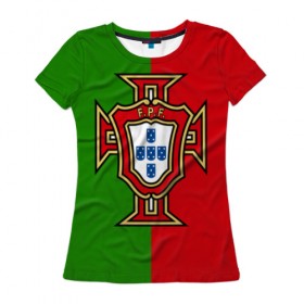 Женская футболка 3D с принтом Сборная Португалии в Белгороде, 100% полиэфир ( синтетическое хлопкоподобное полотно) | прямой крой, круглый вырез горловины, длина до линии бедер | portugal | криштиану роналду | португалия | португальская сборная | сборная португалии | сборная португалии по футболу | форма | футбол | чемпионат