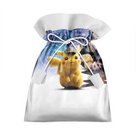 Подарочный 3D мешок с принтом Detective Pikachu (НА СПИНЕ) в Белгороде, 100% полиэстер | Размер: 29*39 см | detective pikachu | pikachu | pokemon | детектив пикачу | пика | покемон