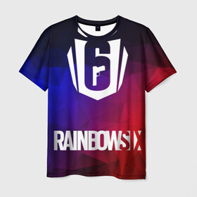Мужская футболка 3D с принтом RAINBOW SIX | SIEGE в Белгороде, 100% полиэфир | прямой крой, круглый вырез горловины, длина до линии бедер | 6 | cybersport | esport | logo | pro league | rainbow | rainbow six siege | six | team | киберспорт | лого | радуга осада | эла.ela