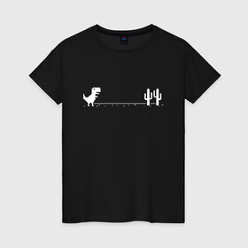 Женская футболка хлопок с принтом Динохром, динозавр в Белгороде, 100% хлопок | прямой крой, круглый вырез горловины, длина до линии бедер, слегка спущенное плечо | chrome | dino | dinochrome | google | гугл | динозавр | динохром