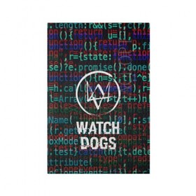 Обложка для паспорта матовая кожа с принтом WATCH DOGS в Белгороде, натуральная матовая кожа | размер 19,3 х 13,7 см; прозрачные пластиковые крепления | 