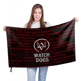Флаг 3D с принтом WATCH DOGS в Белгороде, 100% полиэстер | плотность ткани — 95 г/м2, размер — 67 х 109 см. Принт наносится с одной стороны | action | ct os | ded sec | fox | game | gamer | glitch | hacker | player | watch dogs | watch dogs 2 | глитч | знак лиса | игра | компьютерная игра | маркус | хакер