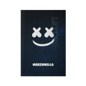 Обложка для паспорта матовая кожа с принтом Marshmello Cosmos в Белгороде, натуральная матовая кожа | размер 19,3 х 13,7 см; прозрачные пластиковые крепления | dj | marshmello | usa | америка | клубная музыка | космос | мармело | маршмелло | маршмеллоу | музыка | музыкант | небо