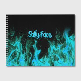 Альбом для рисования с принтом SALLY FACE FIRE в Белгороде, 100% бумага
 | матовая бумага, плотность 200 мг. | Тематика изображения на принте: face | fire | game | horror | larry | sally | sally face | sanity s fall | игра | ларри | мальчик с протезом | огонь | салли | салли фейс | ужасы